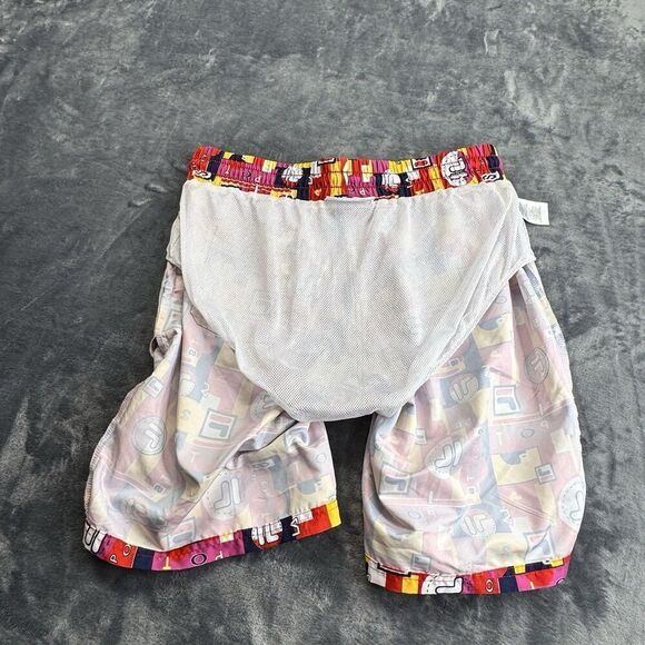 Vintage FILA Sz L Vibrant Geometric All Over Logo SPORT Shorts Swimming Trunks - Picture 6 of 11
